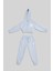 Gro Mavi Pamuklu Kız Çocuk Crop Sweatshirt Eşofman Altı Takım 2