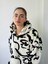 Polar ve Velur Karışımlı Kalın Kışlık Oversize Kapüşonlu Sweatshirt Unısex Ekru 3