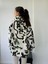 Polar ve Velur Karışımlı Kalın Kışlık Oversize Kapüşonlu Sweatshirt Unısex Ekru 4