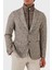 Pamuklu Yünlü Slim Fit Kırçıllı Mono Yaka Ceket Erkek Ceket 50528199 131 4
