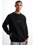 Naron Erkek Pamuk-Polyester Siyah Sweatshirt 1