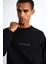 Naron Erkek Pamuk-Polyester Siyah Sweatshirt 2
