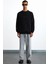 Naron Erkek Pamuk-Polyester Siyah Sweatshirt 3