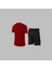 Yeni Seri Büyük Beden Erkek Bordo Dri-Fit Kumaş Cepli Bisiklet Yaka Sporcu Tişört Şort Alt Üst Ikili Takım 4XL-10XL 4
