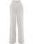 Kadın Yeni Moda Boru Paça Regular Boy Dokuma Wide Leg Geniş Paça Yüksek Bel Pantolon 1