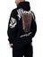 Oversize Halı Baskılı Kanguru Cepli Siyah Kapüşonlu Sweatshirt 2