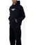 Oversize Halı Baskılı Kanguru Cepli Siyah Kapüşonlu Sweatshirt 5