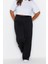 Kadın Yeni Moda Büyük Beden Geniş Paça Regular Boy Örme Krep Yüksek Bel Nervürlü Örme Pantolon 3