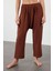 Kadın Yeni Moda Geniş Paça Uzun Boy Dokuma Ekru Şalvar Pantolon 1