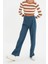 Kadın Yeni Moda Boru Paça Regular Boy Dokuma Wide Leg Geniş Paça Yüksek Bel Pantolon 2