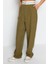 Kadın Yeni Moda Boru Paça Regular Boy Dokuma Wide Leg Geniş Paça Yüksek Bel Kemer Detaylı Pantolon 1