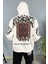 Oversize Halı Baskılı Kanguru Cepli Siyah Kapüşonlu Sweatshirt 4