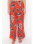 Kadın Yeni Moda Ispanyol Paça Regular Boy Dokuma Çiçek Desenli Pantolon 1