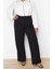 Kadın Yeni Moda Büyük Beden Geniş Paça Uzun Boy Örme Kemeri Cırtlı Pileli Wide Leg Örme Pantolon 2