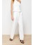Kadın Yeni Moda Boru Paça Regular Boy Dokuma Wide Leg Geniş Paça Yüksek Bel Pantolon 2