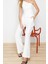 Kadın Yeni Moda Boru Paça Regular Boy Dokuma Wide Leg Geniş Paça Yüksek Bel Pantolon 4