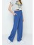 Kadın Yeni Moda Geniş Paça Regular Boy Örme Wide Leg Rahat Kesim Yüksek Bel Esnek Örme Pantolon 2