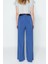 Kadın Yeni Moda Geniş Paça Regular Boy Örme Wide Leg Rahat Kesim Yüksek Bel Esnek Örme Pantolon 5