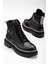 35 Kadın Simli Sargılı Kısa Postal Bot Siyah 3