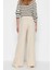 Kadın Yeni Moda Geniş Paça Uzun Boy Dokuma Keten Görünümlü Wide Leg Geniş Paça Pantolon 5