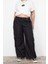 Kadın Yeni Moda Büyük Beden Geniş Paça Uzun Boy Dokuma Geniş Paça Kargo Cepli Paraşüt Pantolon 2