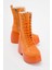 Dolgu Topuklu Bağcıklı Bot Oranj Süet 1