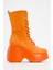 Dolgu Topuklu Bağcıklı Bot Oranj Süet 2