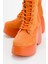 Dolgu Topuklu Bağcıklı Bot Oranj Süet 3