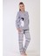 Kadın Polar Uzun Kol Gri Pijama Takım C7T8N1O303 2