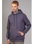 Erkek Regular Fit Kanguru Cepli Kapüşonlu Antrasit Sweatshirt 1