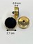 Kaban Kürk Manto Düğmesi / Italyan Düğme 6 Lı Set / Gold Siyah 2,7 cm /M009 2