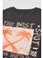 The Best Yazılı Palmiye Tasarım Baskılı Füme Çocuk T-Shirt 3