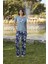Kadın Çiçek ve Yaprak Desenli ve Baskılı Pijama Takımı 24103 1