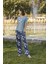 Kadın Çiçek ve Yaprak Desenli ve Baskılı Pijama Takımı 24103 2
