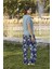 Kadın Çiçek ve Yaprak Desenli ve Baskılı Pijama Takımı 24103 5