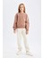 Kız Çocuk Relax Fit Bisiklet Yaka Baskılı Sweatshirt D2886A824WN 2