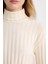 Coool Balıkçı Yaka Crop Top Basic Düz Fitilli Kaşkorse Uzun Kollu Tişört E1673AX24WN 5