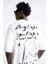 Bisiklet Yaka Bay Light Son Light Baskılı Beyaz Oversize Erkek T-Shirt 1