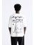 Bisiklet Yaka Bay Light Son Light Baskılı Beyaz Oversize Erkek T-Shirt 3