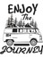 Dağ ve Karavan Sticker 10X10 Cmrenkli Sticker 1