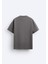 Bisiklet Yaka Eighty Five Yazılı Oversize Füme Erkek T-Shirt 2