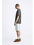 Bisiklet Yaka Eighty Five Yazılı Oversize Füme Erkek T-Shirt 4