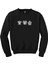Three Monkeys Cartoon Siyah Sweatshirt 1