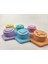 Boyalı Montessori Doğal Ahşap Eğitici Oyuncak Pastel Blok Puzzle 6'lı Set 3