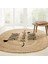 Boho 945 Home Sweet Home Temalı Etnik Desenli Oval Jüt Örme Doğal Hasır Kilim Daire Halı 2