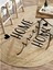 Boho 945 Home Sweet Home Temalı Etnik Desenli Oval Jüt Örme Doğal Hasır Kilim Daire Halı 3