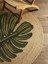 Boho 912 Yaprak Minimalist Tema Etnik Örgü Yuvarlak Natural Renk Çift Taraflı Halı 4