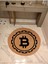 Boho 927 Jüt Doğa Iplik İle Üretilmiş Bitcoin Desenli Yuvarlak Natural Renk Çift Taraflı Halı 1