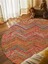 Boho 951 Multy Zigzag Desenli Jüt Rengi Örgü Yuvarlak Natural Çift Taraflı Halı 3