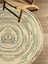 Boho 950 Jüt Rengi ve Yeşil Desenli Örgü Yuvarlak Natural Çift Taraflı Halı 4
